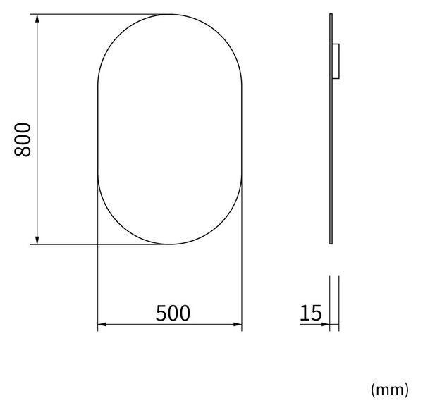 Erga Oval, oválné zrcadlo 50x80cm, ERG-V01-OVAL-5080-CL