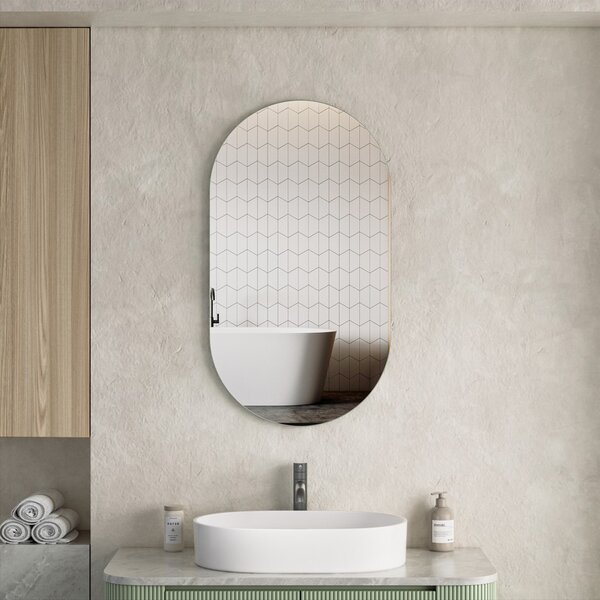 Erga Oval, oválné zrcadlo 50x90cm, ERG-V01-OVAL-5090-CL