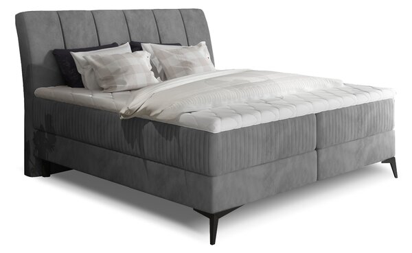 Boxspring postel 140 cm Alberto (tmavě šedá) (s matracemi)
