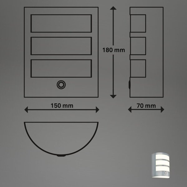BRILONER LED nabíjecí nástěnné svítidlo, dotykový vypínač, 15 min. časovač, vč. USB-C kabelu 3793014