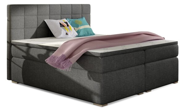 Manželská postel Boxspring 160 cm Abbie (tmavě šedá) (s matracemi). 1027414