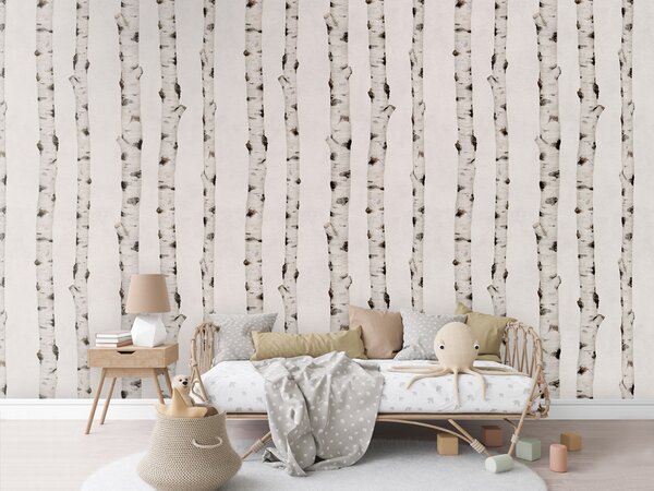 FUGU Dětská tapeta Březový háj – Birch Trees Materiál: Digitální eko vlies - klasická tapeta nesamolepicí