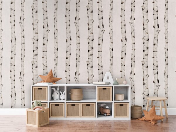 FUGU Dětská tapeta Březový háj – Birch Trees Materiál: Digitální eko vlies - klasická tapeta nesamolepicí