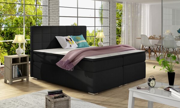 Kontinentální postel Boxspring LUCIE černá 160x200cm