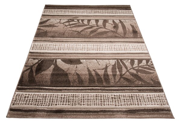 Makro Abra Kusový koberec SUMATRA H093A Listí béžový hnědý Rozměr: 80x150 cm