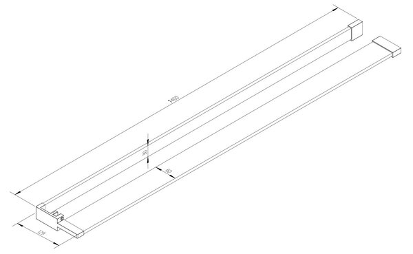 Erga Paris, polička/držák na ručníky pro sprchovou zástěnu (max. 140cm), černá matná, ERG-V02-PARIS-SHELF-BK
