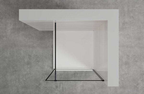 Erga Paris, sprchová zástěna Walk-In 50x200 cm v černém rámu, 8mm čiré sklo, černý profil, ERG-V02-PARIS-050x200-BF