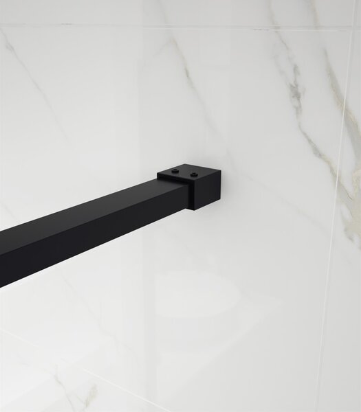 Erga Paris, sprchová zástěna Walk-In 50x200 cm v černém rámu, 8mm čiré sklo, černý profil, ERG-V02-PARIS-050x200-BF