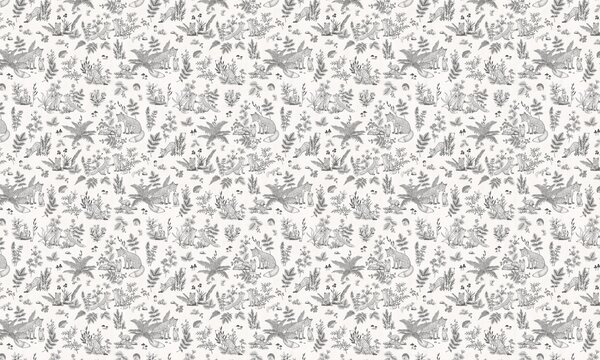 FUGU Dětská tapeta s liškami černobílá – Fun Foxes Black Materiál: Digitální eko vlies - klasická tapeta nesamolepicí