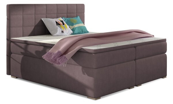 Boxspring postel 140 cm Abbie (růžová) (s matracemi)