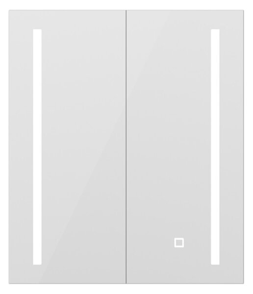 Erga Hana, zrcadlová galerka s LED osvětlením 60x70cm s integrovanou zásuvkou, bílá, ERG-V05-HANA-6070-WH