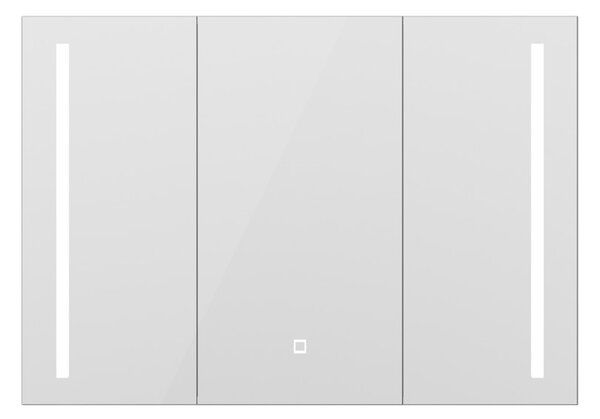 Erga Hana, zrcadlová galerka s LED osvětlením 100x70cm s integrovanou zásuvkou, bílá, ERG-V05-HANA-1070-WH