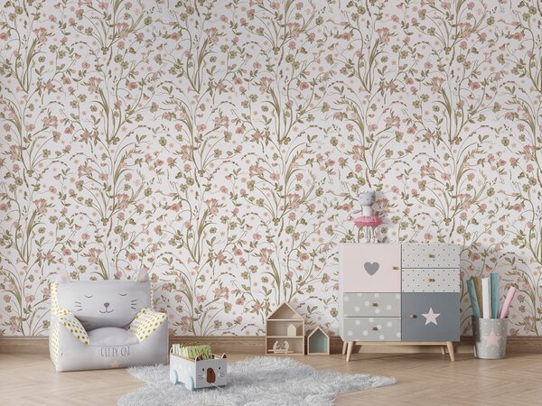 FUGU Dětská tapeta Luční květy – Meadow Flowers Materiál: Digitální eko vlies - klasická tapeta nesamolepicí