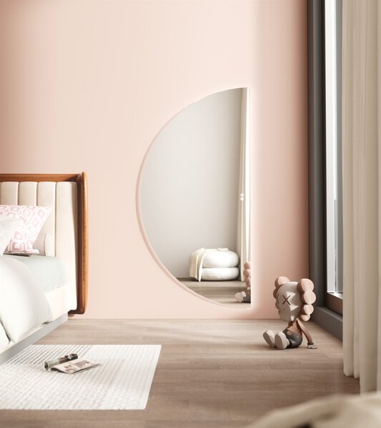 Erga Kori, půlkruhové LED zrcadlo 70x140cm, 2875 lm, 3 barvy světla, ERG-V01-KORI-7014-CL