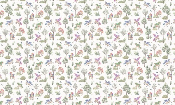 FUGU Dětská tapeta Kouzelní jednorožci – Amazing Unicorns Materiál: Digitální eko vlies - klasická tapeta nesamolepicí