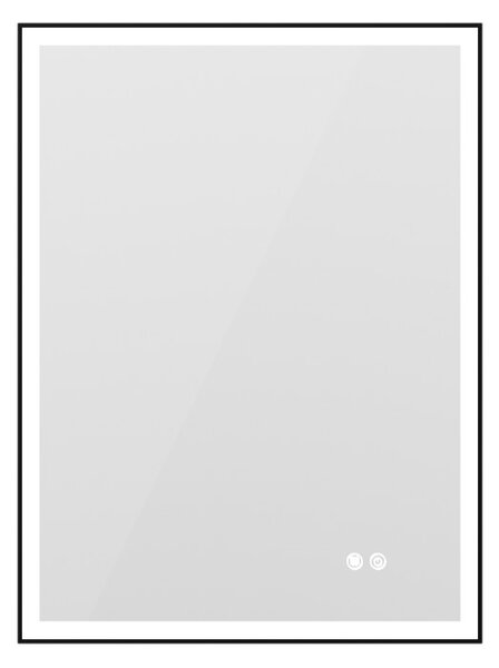 Erga Samira, LED zrcadlo 60x80cm v černém rámu, 2185 lm, 3 barvy světla, přední/zadní osvětlení, ERG-V01-SAMIRA-6080-BK