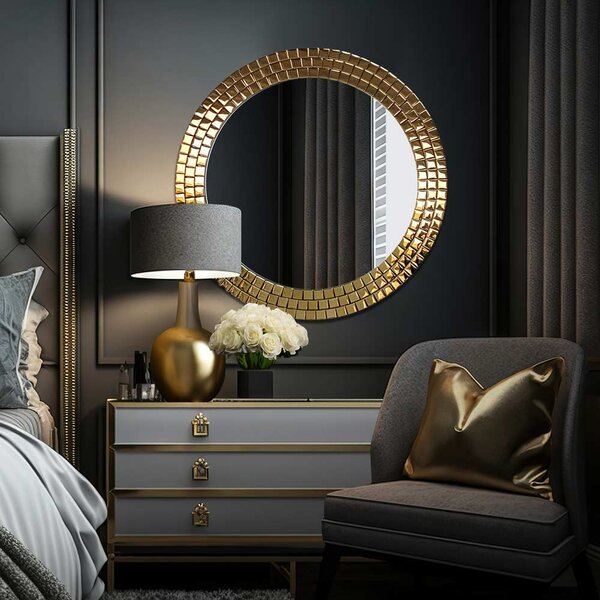 GieraDesign Zrcadlo Aurora Gold Rozměr: Ø 80 cm
