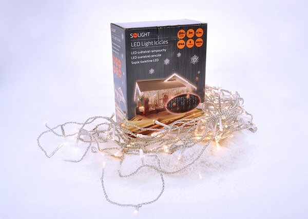 SOLIGHT LED vánoční závěs 360 LED, 9m x 0,7m, přívod 5m, venkovní, teplé bílé světlo