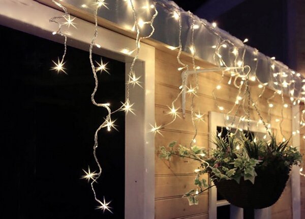 SOLIGHT LED vánoční závěs 360 LED, 9m x 0,7m, přívod 5m, venkovní, teplé bílé světlo