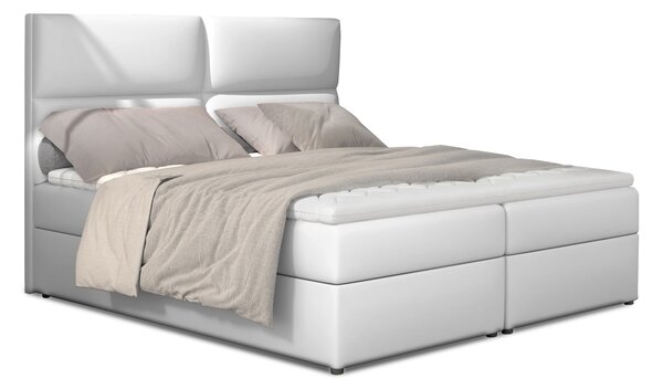 Manželská postel Boxspring 145 cm Alyce (bílá) (s matracemi). 1027438
