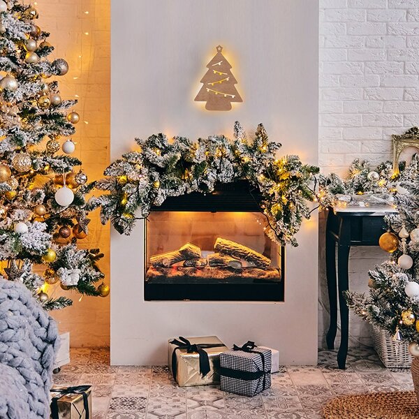 SOLIGHT LED nástěnná dekorace vánoční stromek, 24x LED, 2x AA