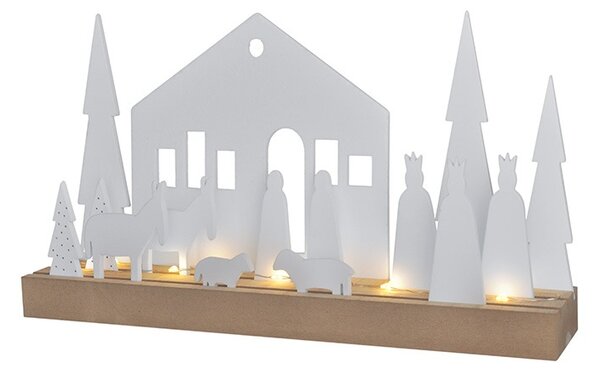 SOLIGHT LED zimní vesnička, modulární, 14 prvků, 10x LED, 2x AAA