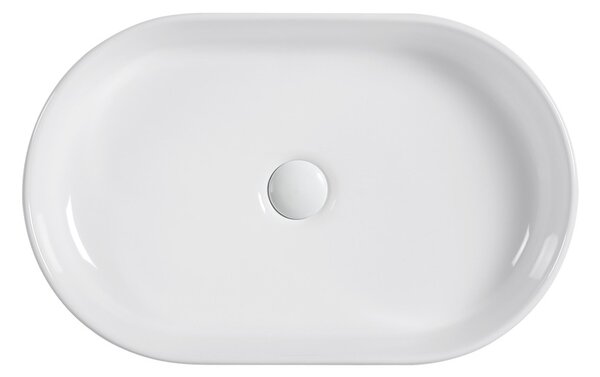 Erga Halle, umyvadlo na desku 490x315x130 mm, bílá lesklá, ERG-V03-HALLE49-WH