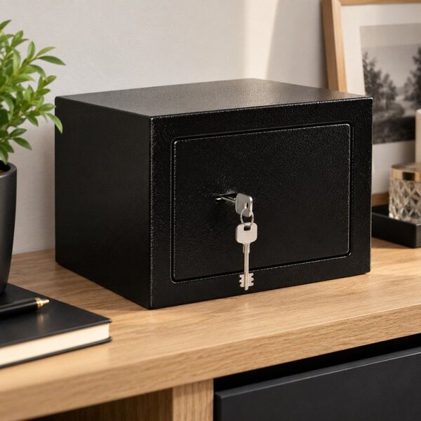 Trezor na peníze na klíč 23x17x17 cm SPRINGOS HA5052 černý