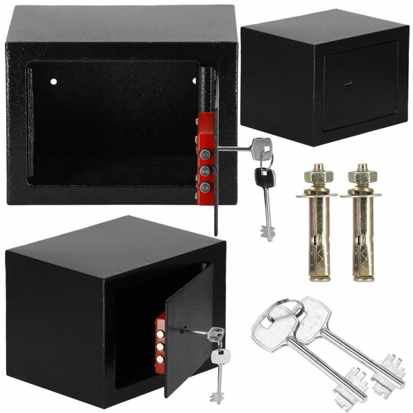 Trezor na peníze na klíč 23x17x17 cm SPRINGOS HA5052 černý