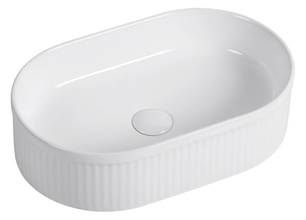 Erga Halle, umyvadlo na desku 490x315x130 mm, bílá lesklá, ERG-V03-HALLE49-WH