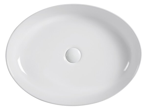 Erga Oval, umyvadlo na desku 550x400x140 mm, bílá lesklá, ERG-V03-OVAL55-WH