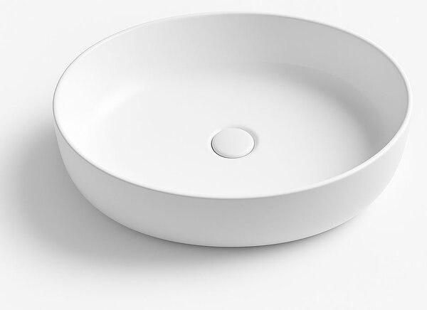 Erga Oval, umyvadlo na desku 550x400x140 mm, bílá lesklá, ERG-V03-OVAL55-WH