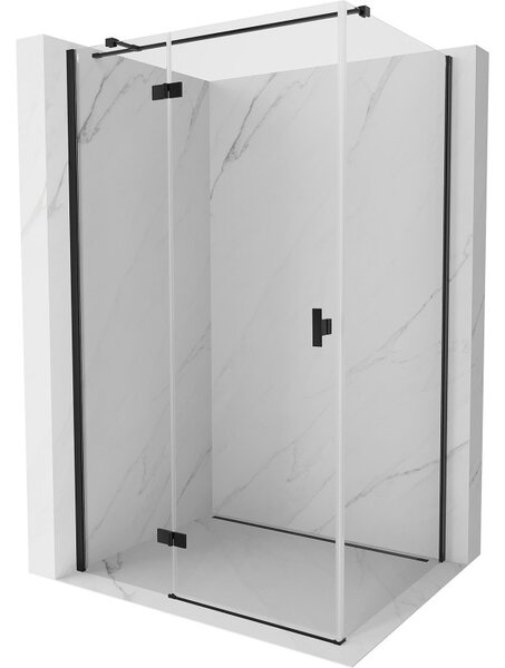 Mexen Mist HT, sprchový kout s výklopnými dveřmi levý 70 x 75 cm, čiré sklo, černá, 8A5T-070-075-70-00-L