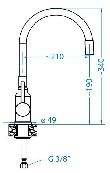 ALVEUS 1144433 - Dřezová baterie s flexibilním ramínkem MINTAS 34 cm matná černá