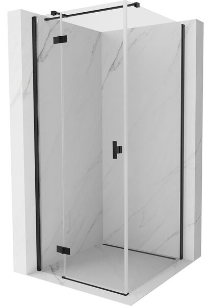 Mexen Mist HT, sprchový kout s výklopnými dveřmi levý 70 x 70 cm, čiré sklo, černá, 8A5T-070-070-70-00-L
