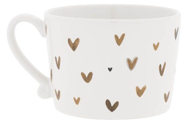 Bastion Collections hrnek LITTLE HEARTS 240 ml, bílý/hnědý