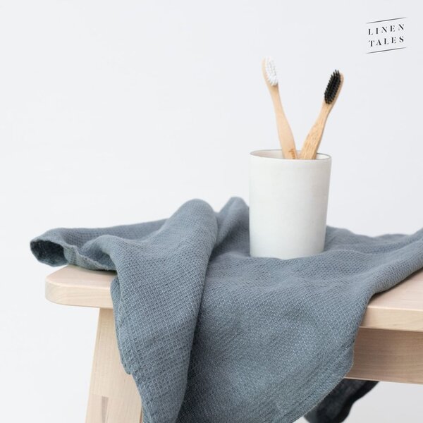Modrý lněný ručník 30x30 cm - Linen Tales