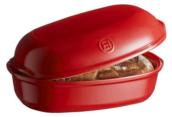 Forma na pečení chleba oválná E-BALENÍ 34 x 22cm červená Burgundy - Emile Henry (Forma na chleba ARTISAN červená Burgundy E-BALENÍ - Emile Henry)