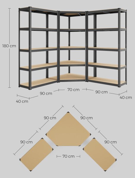 Policový regál 90x90x180 cm GLR070B03