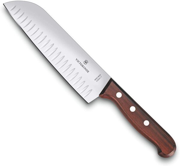 Japonský Nůž Santoku s výbrusy 17 cm ROSEWOOD dřevěná rukojeť - Victorinox (Santoku nůž 17 cm ROSEWOOD - Victorinox)