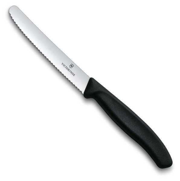 Nůž na rajčata zoubkovaný SWISS CLASSIC 11 cm černý - Victorinox (SWISS CLASSIC zoubkovaný nůž na rajčata, 11 cm černý - Victorinox)