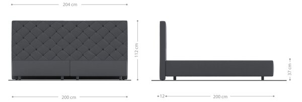 DELIFE Boxspring postel Dream-Great mikrovlákno šedá 200x200 cm