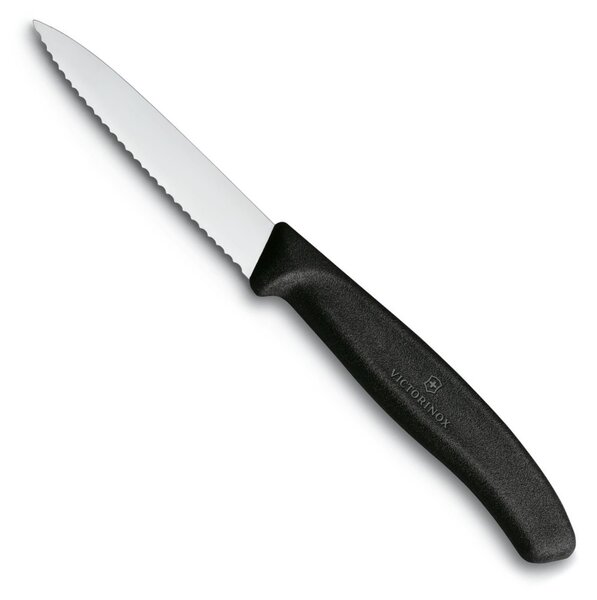 Nůž na zeleninu zoubkovaný SWISS CLASSIC, černý 8 cm - Victorinox (SWISS CLASSIC zoubkovaný nůž na zeleninu, černý 8 cm - Victorinox)