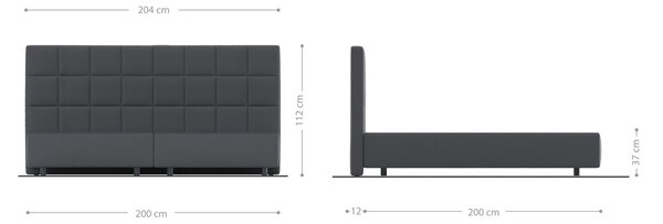 DELIFE Boxspring postel Dream-Fine mikrovlákno šedá 200x200 cm