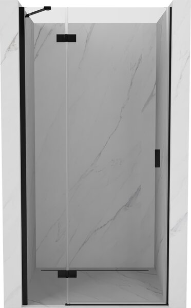 Mexen Mist-H, 1-křídlé sprchové dveře levé 70 cm, čiré sklo, černý profil, 8A5-070-000-70-00-L