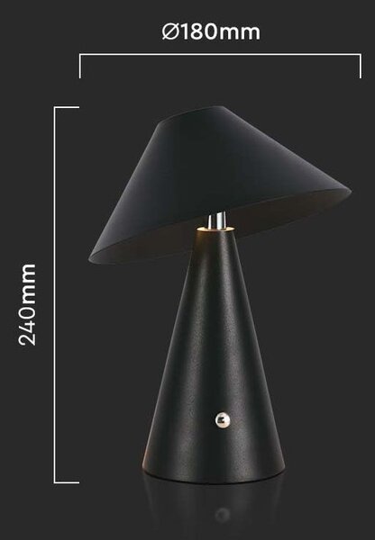 LED Solution Černá LED stolní nabíjecí lampa 240mm 3W 7947
