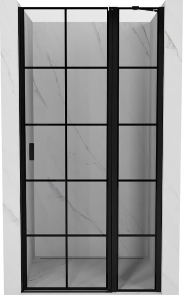 Mexen MIST, 1-křídlé sprchové dveře (1d+1s) 70x200 cm, 6mm čiré sklo se vzorem mřížky, pravý, 8A4-070-000-70-77-P