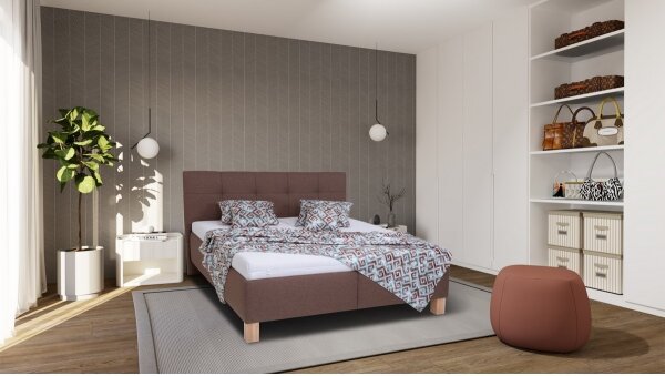 Čalouněná postel s úložným prostorem bez matrace MARIA 180x200 cm hnědá