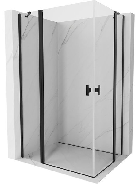 Mexen, Mexen Mist Duo výklopný sprchový kout 75 x 70 cm, průhledný, černý - 8A4-075-070-70-00