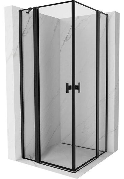 Mexen Mist Duo sprchový kout s otočnými dveřmi 85 x 85 cm, černý rám, černý - 8A4-085L-085P-70-70